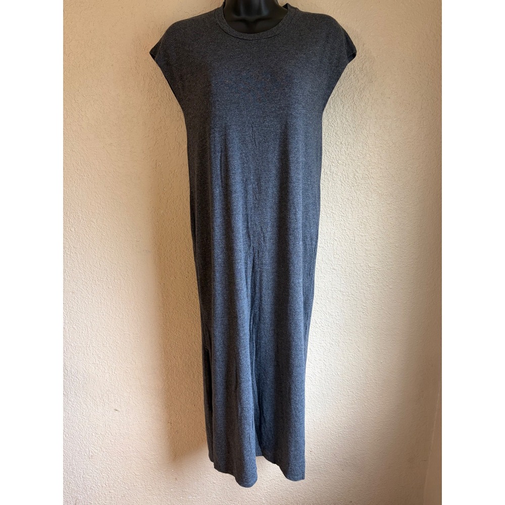 Madewell Womens XS Heather Charcoal Grey Cap Sleeve Maxi T-Shirt Dress G2327